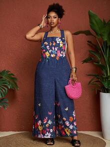 SHEIN CURVE+ Bộ áo liền quần kiểu cổ điển dành cho nữ cỡ lớn, có túi, thích hợp cho mùa tựu trường và mùa thu đông, CURVE PLUS. - Nhiều màu - Xem 7