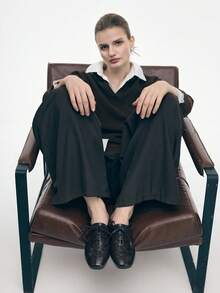 Mnmlis 女士系带休闲平底鞋 - 棕色 - 查看 10