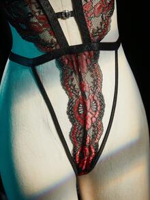 SpicyHot 1pc Women Lace Jumpsuit With Underwire, Sexy - Multicolor - View 3