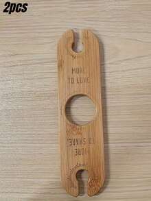 SHEIN 1/2/3 件木制酒架支架，创意个性化木制工艺品，葡萄酒爱好者的理想礼物，酒吧配件 - 可容纳 1 瓶酒和 2 个酒杯 - 彩色 - 查看 9