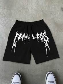 Manfinity EMRG Pantalones cortos negros de estilo callejero, de corte holgado y con bolsillos, para hombre - Negro - Ver 2