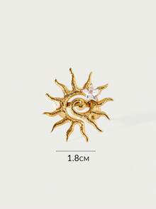 Glisma 18K Gold-Plated 1pc Cute Luxury Pearl/Mother Of Pearl, Textured, Metallic, Geometric, Rhinestone Embellished Open Ring, Suitable For Party, Casual, Concert/Festival, Night Club, Wedding, Holiday, Vacation, Camping - Multicolor - View 6