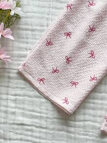 Vintaside Kids Young Girl Textured Fabric Short Sleeve Button Back T-Shirt & Casual Long Pants 2-Piece Set - Pink - View 5