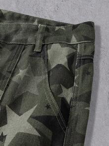 Manfinity Denimwave Men's Street Fashion Casual Multi-Pocket Flared Leg Camouflage Denim Jeans - Multicolor - View 6