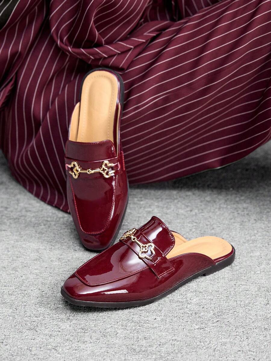CUCCOO BIZCHIC Zapatos planos versátiles y casuales para uso diario y de oficina para mujer, ideales como regalo de Navidad - Burdeos - Ver 1