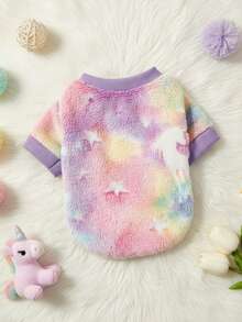 PETSIN 1pc Colorful Unicorn Glow-In-The-Dark Fleece Pet Sweatshirt - Multicolor - View 6