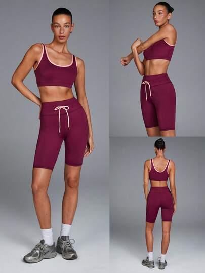 Fluxe 女士露脐背心和短裤两件套运动服