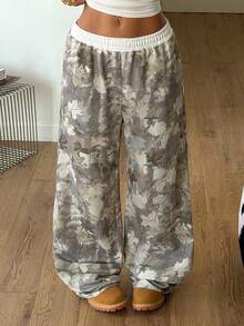 Coolane Dambyxor med trädgrenmönster och vida ben - Multifärgad - Visa 5