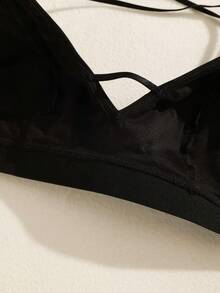 NudeFit 2pcs Women's Comfortable Wireless Backless Bra Set - Black - View 8