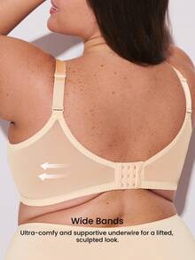 LUVLETTE 大码文胸和无钢圈文胸 - 杏色 - 查看 2