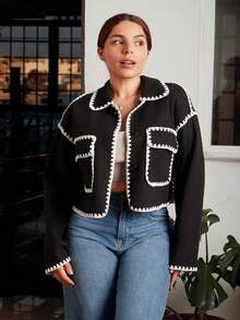 Lupita Cardoza Veste courte bicolore pour l'automne/hiver - Noir et Blanc - Voir 3