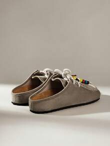 Solecia Women's Lace-Up Design Casual Slip-On Flat Shoes For Daily Wear - Grey - View 4