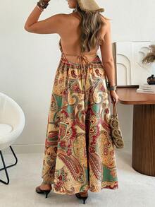 Ceyna 大码女式长吊带连衣裙，波西米亚风，适合海滩度假、外出、日常穿着，舒适休闲，夏季 - 彩色 - 查看 2