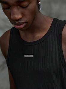 NEON BLANC Áo tank top nam dáng rộng không tay, màu đen, có họa tiết thêu ở lưng, thích hợp cho mùa hè. - màu đen - Xem 6