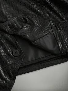 HIMLAND Men's Street Fashion Crocodile Embossed Vest - Multicolor - View 4