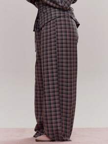 MUSERA Wide Leg Elasticated Tie Waist Trousers Cute Cosy Spring Everyday Sugar Swizzle - Multicolor - View 3