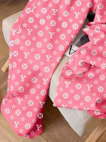 Resyla Y2K Retro American Gradient Floral Print Women Sweatpants - Hot Pink - View 4