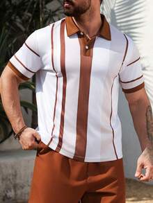 VENTUSAIL 这款男士条纹Polo衫采用舒适面料制成，时尚百搭，适合秋季穿着，可用于度假、休闲、外出、工作等各种场合。它也是送给丈夫、男友和父亲的绝佳礼物。 - 彩色 - 查看 4