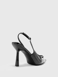 CUCCOO BIZCHIC Tacones altos de punta cuadrada, sexy y de moda para mujer - Negro - Ver 5