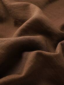 SHEIN Franclia V-Neck Ruffle Sleeve Button Tie Waist Women Blouse - Brown - View 4