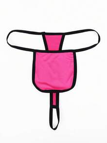 1pc Fashionable Alluring Magenta Fabric Slip-On Sexy Men's Underwear - Hot Pink - View 4