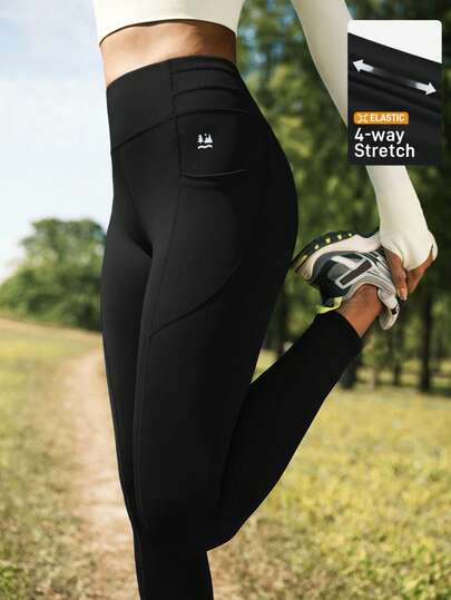 SHEIN In My Nature Women's High Waist Forest Print Casual Outdoor Leggings