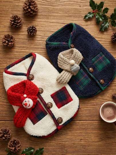 PETSIN Pet Clothing, Christmas, Autumn And Winter, Two-Legged Vest, Dog And Cat Clothes, Pet Cat Clothes, Dog Supplies And Clothing