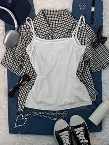 Glimmora 女士千禧年代复古吊带背心，Y2K摇滚明星礼物，摇滚和金属乐迷的完美之选，音乐节和度假的理想之选，Grunge摇滚 - 彩色 - 查看 2