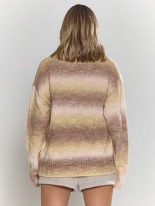 MUSERA Áo len dệt kim ombre dáng rộng, dễ thương, thoải mái, màu anh đào, thích hợp cho mùa đông. - Màu be - Xem 4