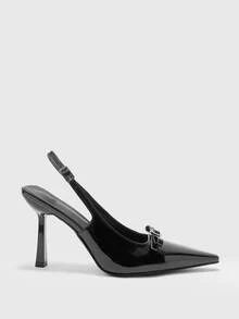 CUCCOO BIZCHIC Tacones altos de punta cuadrada, sexy y de moda para mujer - Negro - Ver 3