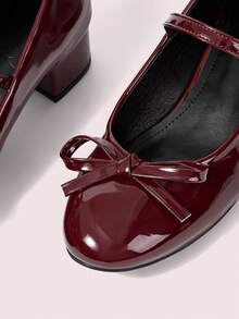 CUCCOO DOLLMOD Giày cao gót nữ thời trang đính nơ, giày công chúa phong cách Lolita, giày cao gót màu hồng dễ thương. - Màu Đỏ Sâu - Xem 8