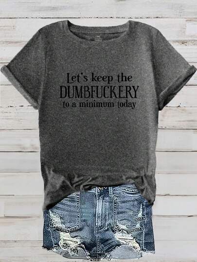 EMERY ROSE 女士字母印花T恤，夏季款