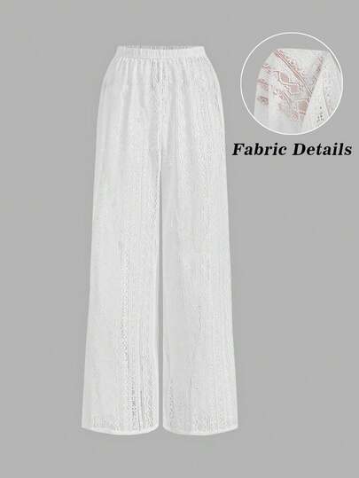 SHEIN MOD 女士度假休闲纯色提花裤罩衫