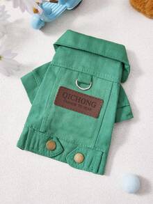 PETSIN Pet Denim Jacket With Leash Holes Spring And Fall Lightweight Stylish Dog And Cat Clothes For Small Dogs Must-Have Pet Apparel - Multicolor - View 5