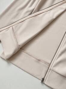 Elamini Women's Hooded Zip-Up Embroidered Fitted Long Sleeve Jacket - Baby Pink - View 6