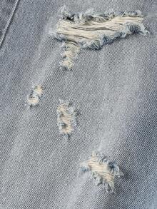 Denimly 男童休闲日常都市街头风弹力腰拉链口袋做旧设计直筒牛仔裤 - 中等水洗藍 - 查看 5