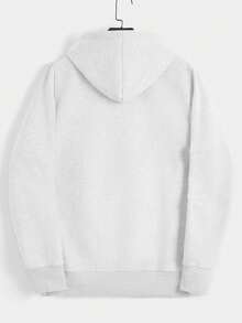 RueChic Cotton Men Zip Up Drawstring Hoodie Without Tee - White - View 2