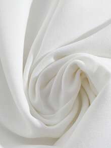 GlowEve Women's Woven V-Neck Double-Breasted Sleeveless Waist A-Line Elegant Business/Office/Casual Short Dress, Spring/Summer - White - View 3