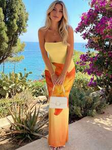 INAWLY Women's Floral Print Fitted Vacation Dress - Multicolor - View 4