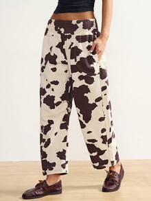 Bohemela Women's Jeans With Elastic Waistband, Loose Fit, Carrot Style, Denim Print.Summer Clothes Spring Break Outfits Carnival Women  Beach Pants  Y2k Women - Multicolor - View 1