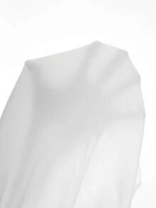 Elenzga Women's New Knitted Elastic Oblique Shoulder Collar Fitted Top With White 3D Floral Decor, Asymmetrical Ruffle Trim, Elegant French Minimalist Style For Commuting Women Elegant Outfits Women's White Top - White - View 7