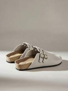 Solecia Women's Slip-On Flat Shoes Soft Leather Comfortable Commuter Versatile Style - Grey - View 4