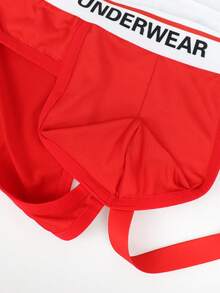 Charming Red Fabric Mid-Waist Sexy Men's Underwear - Red - View 7