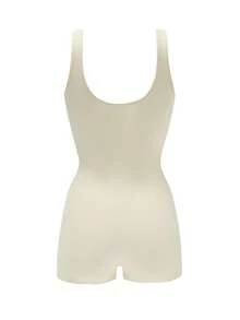 NudeFit 1pc Women Seamless Comfortable Tummy Control Lift Butt Bodysuit - Light Yellow - View 7