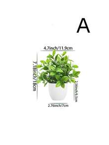 SHEIN 1盆/4盆仿真盆栽，小型仿真植物，适用于室内家居装饰，仿真花卉，可用于窗台、浴室、墙壁、办公桌、办公室、厨房、农舍装饰，生日毕业礼物，花园装饰，户外植物，园艺，仿真花 - 彩色 - 查看 12