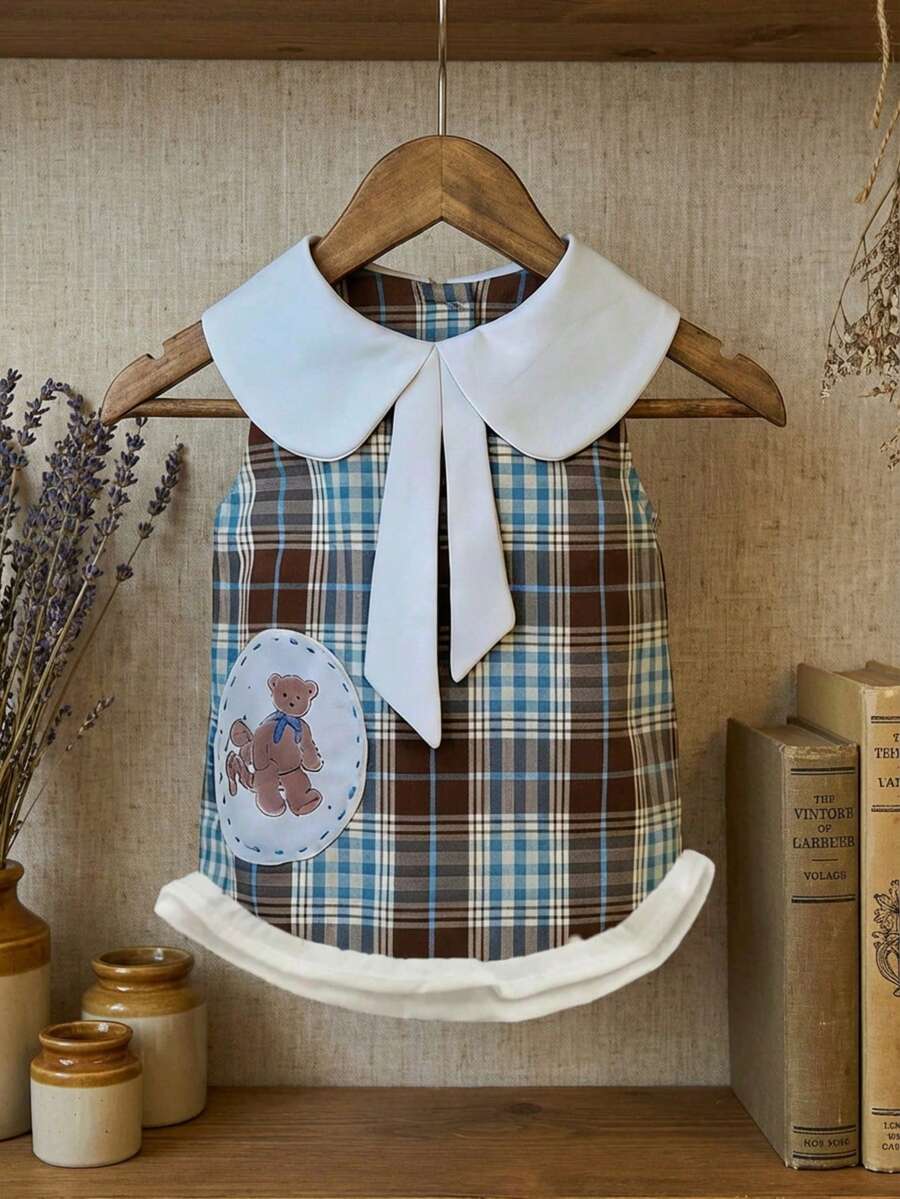 PETSIN Pet Autumn/Winter Checkered Lace Skirt Cat Vest Small Dog Teddy Bow Dog Dresses For Small Dogs Puppy Clothes - koala - View 1