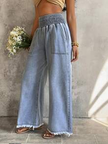 Selenza Jeans de mezclilla de unicolor casual para uso diario de mujer - Azul - Ver 6