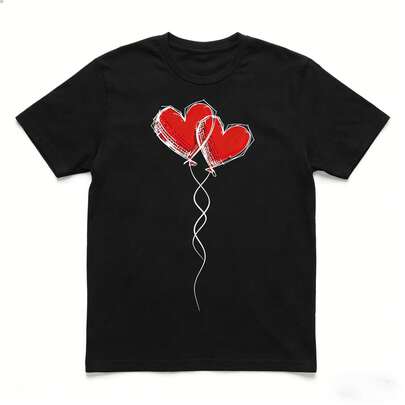 Camiseta de cuello redondo y manga corta. Los mejores regalos para el día de San valentín, el ocio, el estilo moderno y cómodo, el diseño impreso. Adecuado para hombres y mujeres