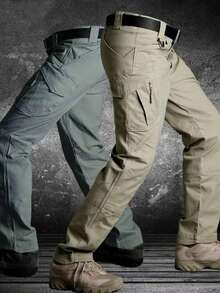 funcionalidad y estilo combinados para adaptarse a cualquier entorno,Pantalones tácticos con diseño de múltiples bolsillos - Gris - Ver 1