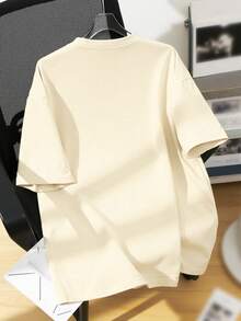 DrmWander 女士T恤，休闲街头风印花短袖T恤，可爱夏季上衣 - 杏色 - 查看 2